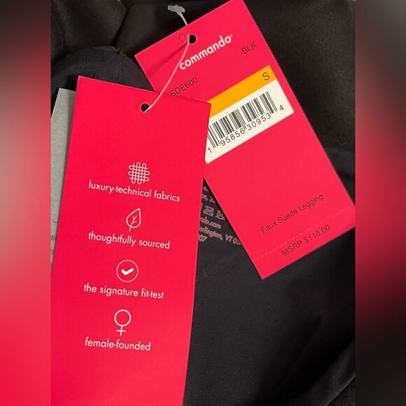 NWT Commando High Waist Black Faux Suede Leggings Pants Shape Sz Small - Picture 7 of 10